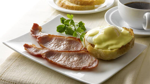 Eggs Benedict with Grilled Rashers